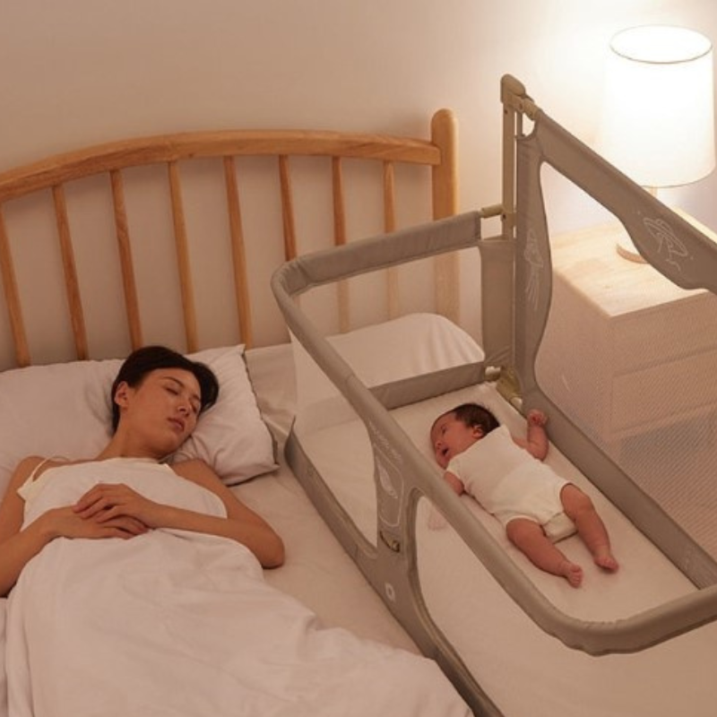Bedside cot for baby, 3-in-1 folding cradle, breathable and visible mesh window - NivoLand