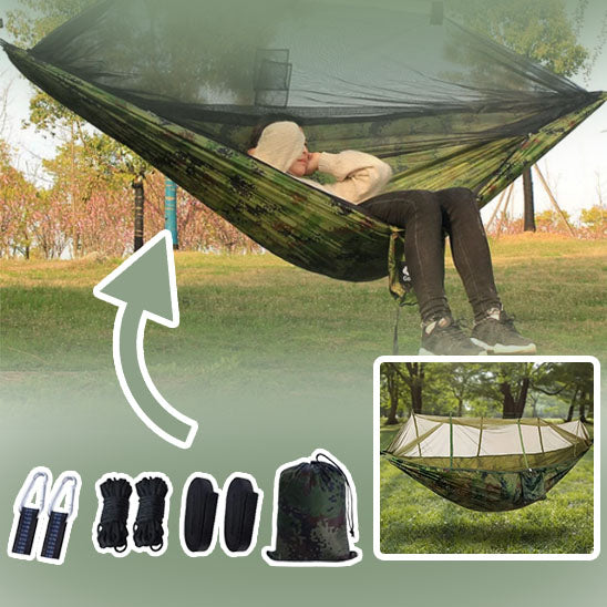 portable double hammock with mosquito net - nivoland