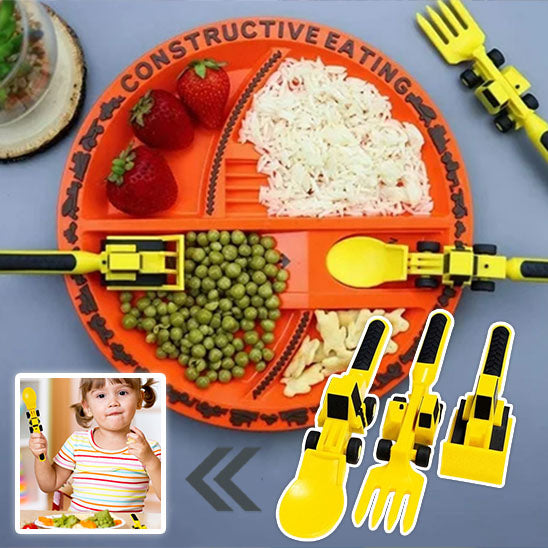 Kids Bulldozer Tableware Set - NivoLand