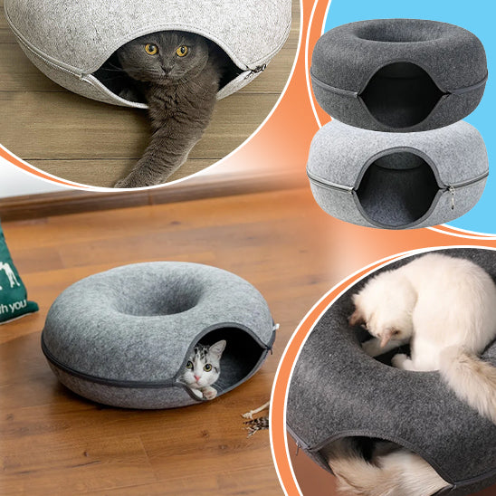 pet donut cat nest - your feline's cozy retreat! - nivoland