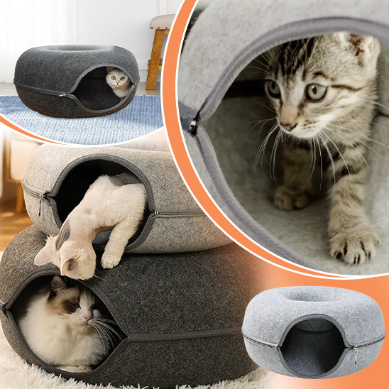 pet donut cat nest - your feline's cozy retreat! - nivoland