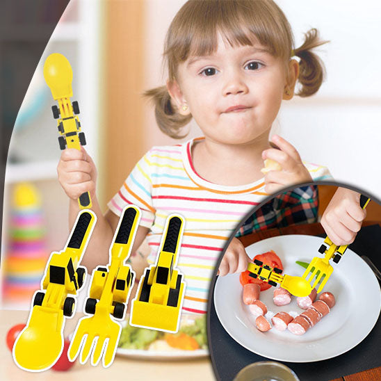 Kids Bulldozer Tableware Set - NivoLand