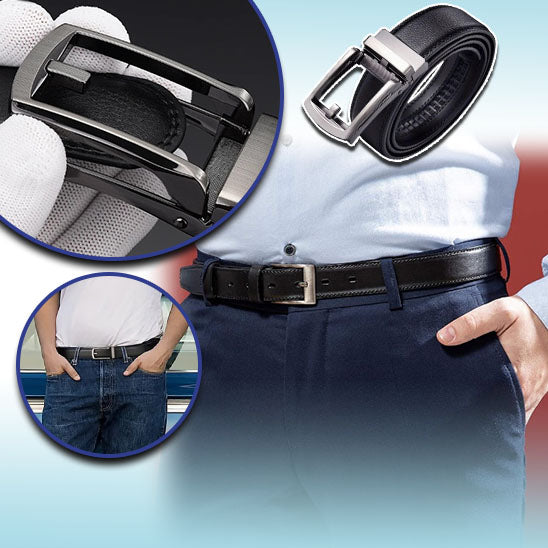 Top Quality Genuine Leather Men's Belt with Automatic Buckle - NivoLand