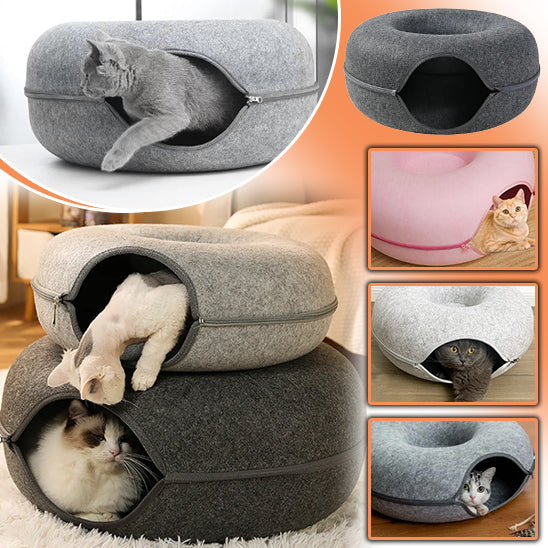 Pet Donut Cat Nest - Your Feline's Cozy Retreat! - NivoLand