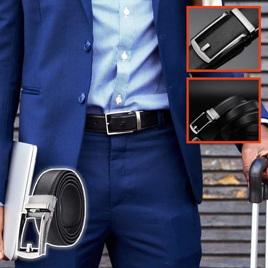 Top Quality Genuine Leather Men's Belt with Automatic Buckle - NivoLand
