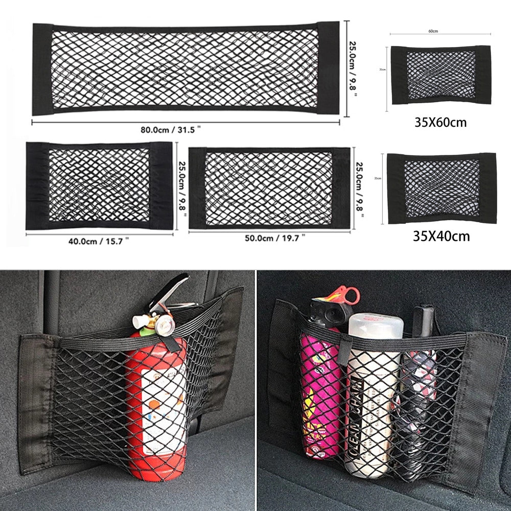car back rear trunk organizer net mesh seat - nivoland