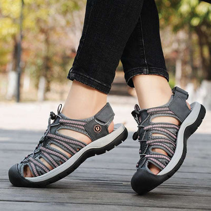 Women's Toe Box Sandals Plus Size Casual Beach Shoes - NivoLand