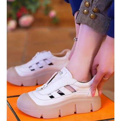 fashion hollow casual shoes for women-white