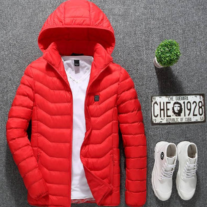 New Heated Jacket Coat USB Electric Jacket Cotton Coat Heater Thermal Clothing Heating Vest Men's Clothes Winter - NivoLand